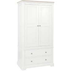 Lingwood Painted White Double Wardrobe with 2 Drawers