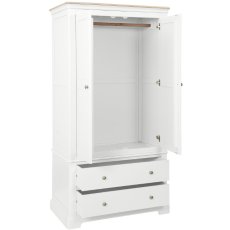 Lingwood Painted White Double Wardrobe with 2 Drawers