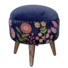 Blossome Indigo Footstool