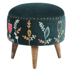 Dazzle Teal Footstool
