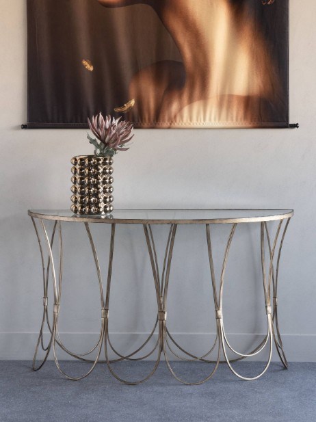 Deco Champagne Scallop Console Table Deco Champagne Scallop Console Table