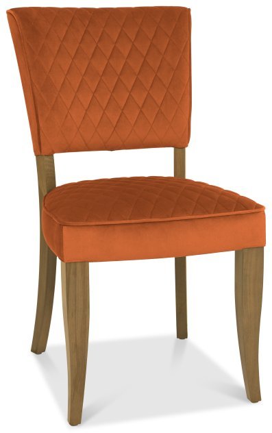 Portland Logan Rustic Oak Upholstered Chair - Rust Velvet Portland Logan Rustic Oak Upholstered Chair - Rust Velvet