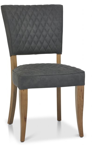 Portland Logan Rustic Oak Upholstered Chair - Dark Grey Fabric Portland Logan Rustic Oak Upholstered Chair - Dark Grey Fabric