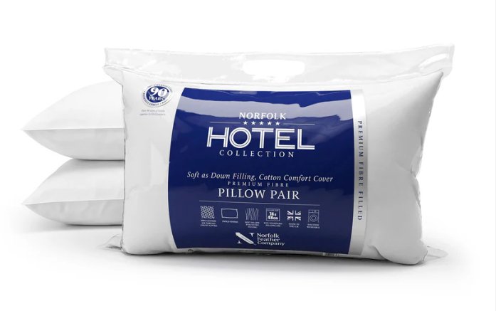 Norfolk 5* Hotel Collection - Hollowfibre Pair of Pillows Norfolk 5* Hotel Collection - Hollowfibre Pair of Pillows