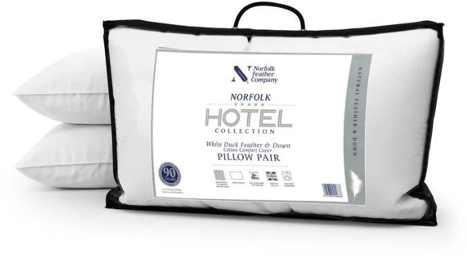 Norfolk 5* Hotel Collection - Duck Feather & Down Pair of Pillows Norfolk 5* Hotel Collection - Duck Feather & Down Pair of Pillows