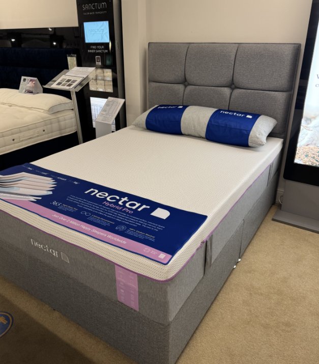 Nectar Mattress with Highrove Epsom Deluxe headboard and Base 4’6 (double) (RRP: £2,331 / NOW: £899) Nectar Mattress with Highrove Epsom Deluxe headboard and Base 4’6 (double) (RRP: £2,331 / NOW: £899)