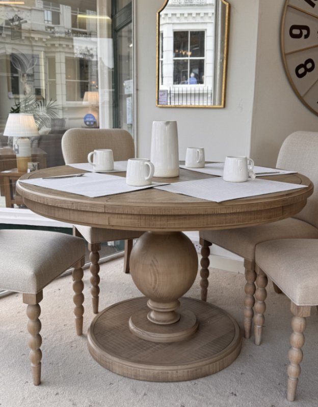 Vancouver Round Extending Dining Table & 4 Chairs (WAS: £2,518 / NOW: £1,399) Vancouver Round Extending Dining Table & 4 Chairs (WAS: £2,518 / NOW: £1,399)
