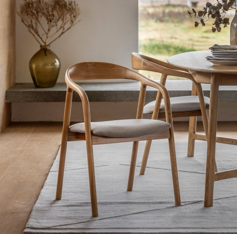 Madrid Upholstered Dining Chair - Oak Madrid Upholstered Dining Chair - Oak