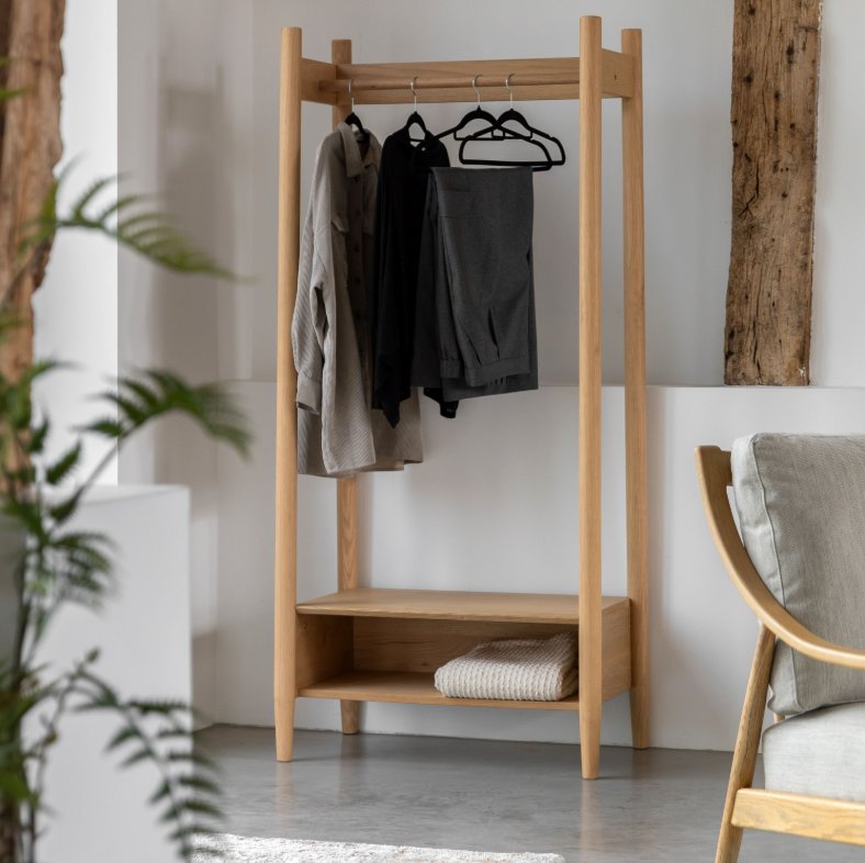 Hatfield Open Wardrobe - Natural Oak Hatfield Open Wardrobe - Natural Oak