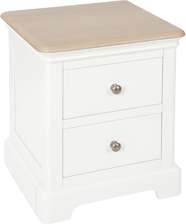 Lingwood Painted White 2 Drawer Bedside Lingwood Painted White 2 Drawer Bedside