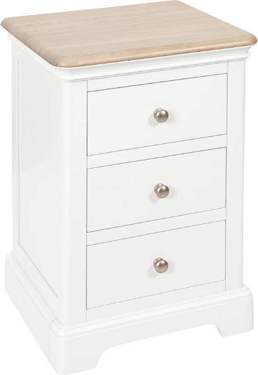 Lingwood Painted White 3 Drawer Bedside Lingwood Painted White 3 Drawer Bedside