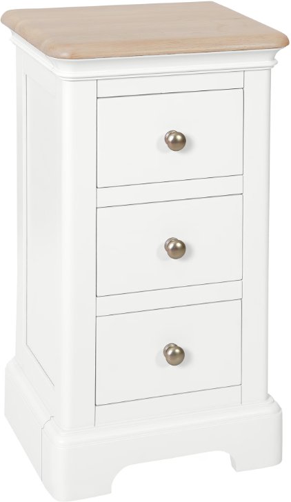 Lingwood Painted White Compact 3 Drawer Bedside Lingwood Painted White Compact 3 Drawer Bedside