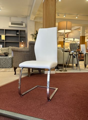 Vida Dining Chair White PU (Was: £140 / Now £49) Vida Dining Chair White PU (Was: £140 / Now £49)