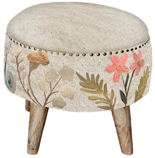 Winnie Linen Footstool Winnie Linen Footstool