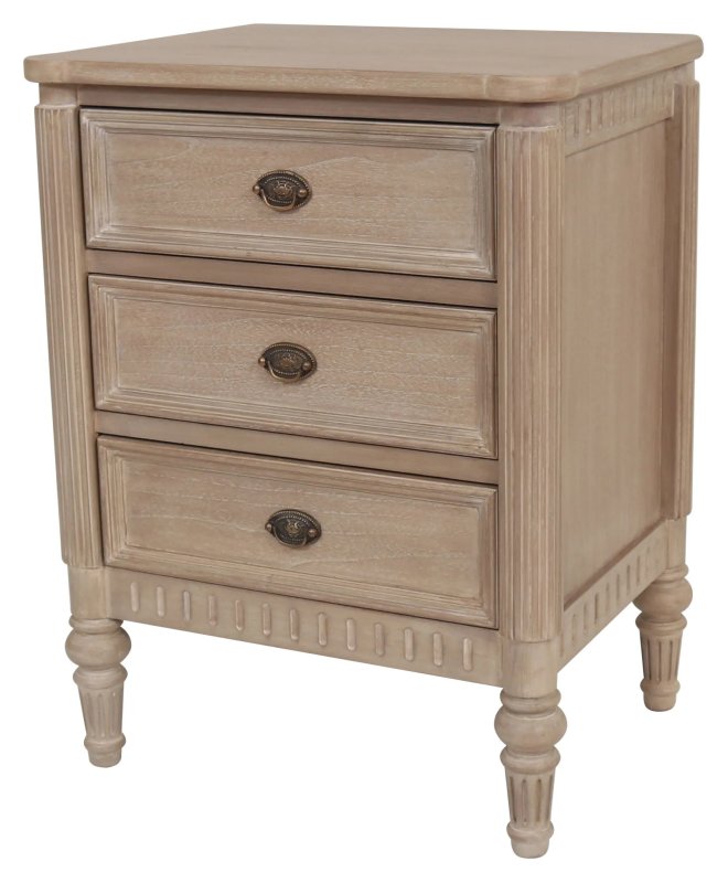Willow 3 Drawer Bedside – Timber Wash Willow 3 Drawer Bedside – Timber Wash