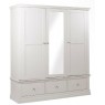 Alyssa Triple Wardrobe with 3 Drawers - Painted Top