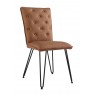 Studded Back Chair with Hair Pin Legs - Tan