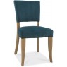 Portland Rustic Oak Sea Green Velvet Upholstered Chair