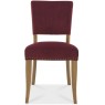 Portland Rustic Oak Crimson Velvet Upholstered Chair
