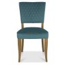 Portland Logan Rustic Oak Upholstered Chair - Azure Velvet Portland Logan Rustic Oak Upholstered Chair - Azure Velvet