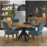 Portland Logan Rustic Oak Upholstered Chair - Azure Velvet Portland Logan Rustic Oak Upholstered Chair - Azure Velvet