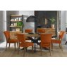 Portland Logan Rustic Oak Upholstered Chair - Rust Velvet Portland Logan Rustic Oak Upholstered Chair - Rust Velvet