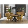 Portland Logan Rustic Oak Upholstered Chair - Mustard Velvet Portland Logan Rustic Oak Upholstered Chair - Mustard Velvet