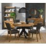 Portland Logan Rustic Oak Upholstered Chair - Dark Grey Fabric Portland Logan Rustic Oak Upholstered Chair - Dark Grey Fabric
