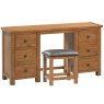 Dallow Rustic Double Pedestal Dressing Table and Stool Set Dallow Rustic Double Pedestal Dressing Table and Stool Set