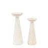 Set of 2 Porto Ceramic Glazed Candlestick Holders - White Set of 2 Porto Ceramic Glazed Candlestick Holders - White