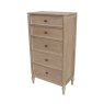 Willow 5 Drawer Tall Boy – Timber Wash Willow 5 Drawer Tall Boy – Timber Wash